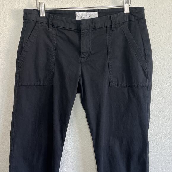 Frank & Eileen Blackstone utility pants Size 8 Washed Black Raw Hem Crop R11 - Picture 6 of 10